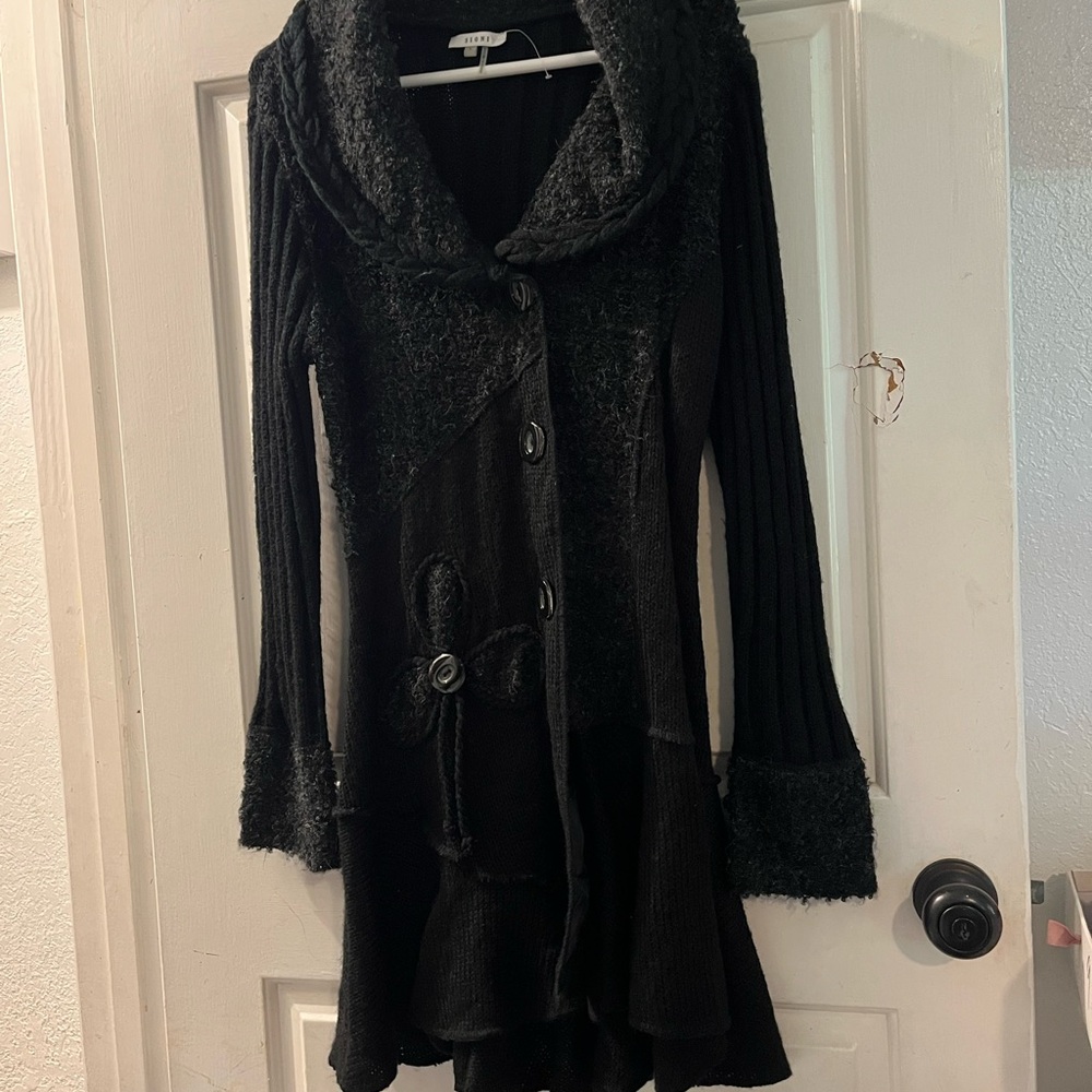 Anthropologie Black Sweater Coat - Picture 1 of 3